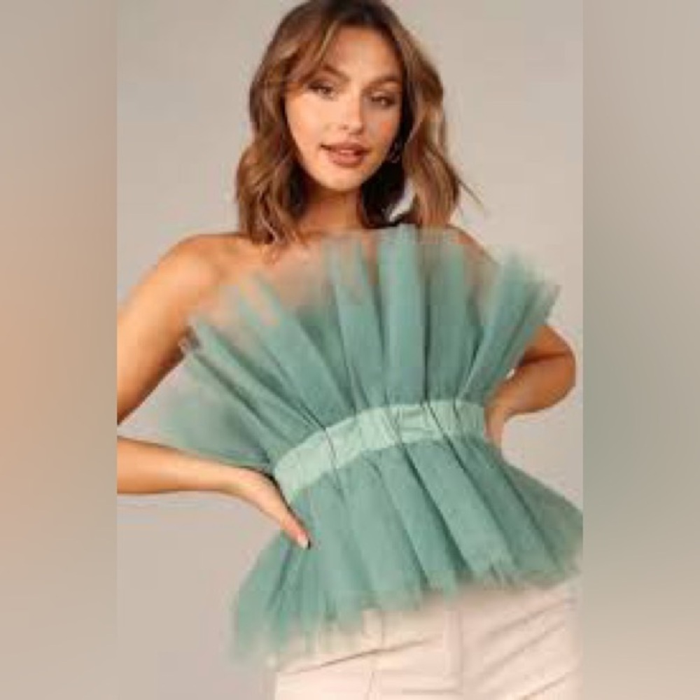 ANTHROPOLOGIE NWOT MABLE  Strapless organza tulle top💚